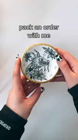 pack an order with me - so cute #smallbusinesscheck #packagingorders #packagingideas #dragon #airdryclay #creative #artcheck #floral #packaging