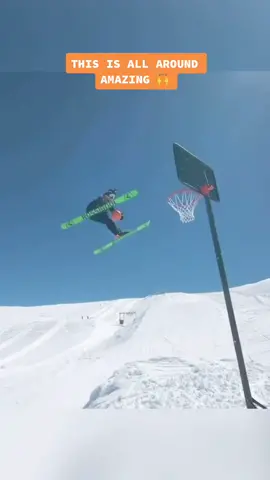 He just took basketball to a whole new level 🏀 (hugolaugier/IG) #ski #basketball #trickshot #foryou #foryoupage