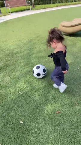 Just a cute baby kicking a soccer ball. #Soccer #fyp #foryoupage #babiesoftiktok