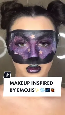 MAKEUP INSPIRED BY EMOJIS - PART 3! ✨❄️🌌🐞 thanks for the suggestion @problematic.drama.lover ❤️ #emojimakeup #emoji #makeup #mua #trending