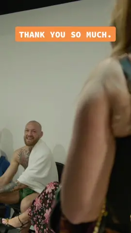Watch as Conor McGregor shares a moment with Jolie, Dustin Poirier’s wife, post-fight 🙏  #respect #UFC #conormcgregor