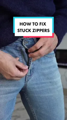 Stuck zipper? Try this quick and easy hack! 👖 #menstyle #stylehack #style #fashion #fashionhack #feelinggood