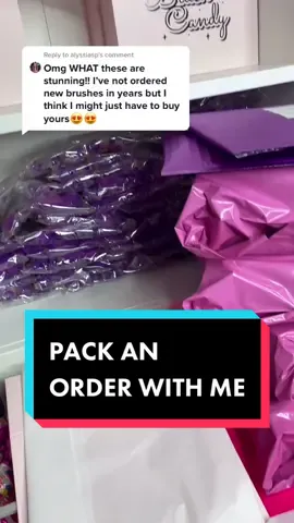 Reply to @alyssiasp  PACKED YOUR ORDER! 💘 #packingorders #packanorderwithme #smallbusinessupport #SmallBusiness #brushcandy #makeupbrushes #vegan