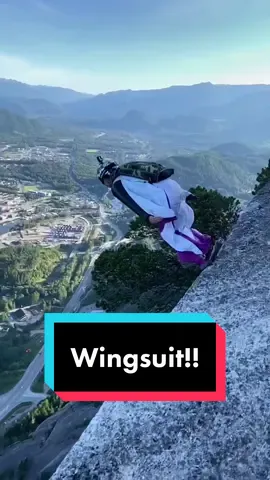 Badass chick wingsuit flying off mountains #wingsuit #basejumping #badass