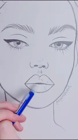 ♥️ Lip Drawing Trick 💋 #satisfying #draw #sketch #drawing #sketching #art #myart #artchallenge #hack #trick