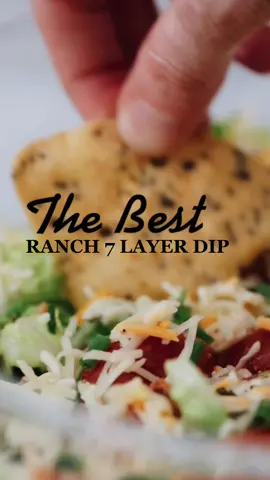 When I dip, you dip, we dip! Try this Ranch 7-Layer Dip, it’s amazing! More recipes on my IG! #EasyRecipes #cookingvideos #healthyrecipes #tiktokfood