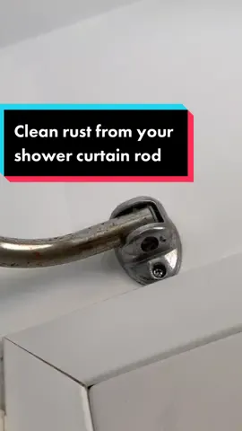 Clean that rusty shower curtain rod with vinegar and aluminum foil #fyp