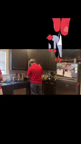 My man chuck gets in the zone when he’s in the kitchen... he was asking for a wedgie combo though #wedgie #purplenurple #bestbossever