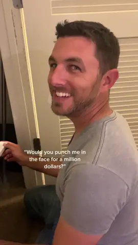 Now all we need is a rich person to ask me to punch him. 😂🙈 #fyp #foryou #foeyoupage #prank #punchintheface #husband #married #marriedlife #funny