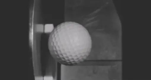 Golf Ball hitting Steel - 70,000 fps, shot at 150 mph. Must be a practice ball 🤔