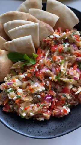 Roasted Eggplant Dip 🇬🇷🍆aka Melitzanosalata 💜will include measurements in comments👇🏽 #eggplant #greek #fyp #foodies #OverShareInYourUnderwear