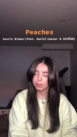 You already know this song has been on repeat for the past 2 days. Full cover on YouTube now 🍑 #peaches #justinbieber #singing #acoustic #cover