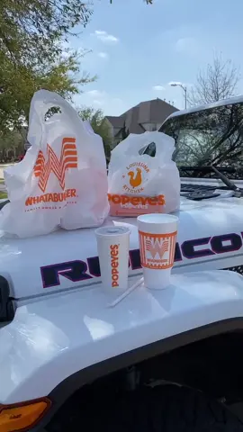 Gorgeous weather today. Watching my hubby put a lift on his 4 Runner. #4runner #jeep #lift #whataburger #fyp