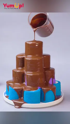 Chocolate Roll Cake Tower so satisfying #foryou #cake #chocolate #satisfyingvideo #Recipe