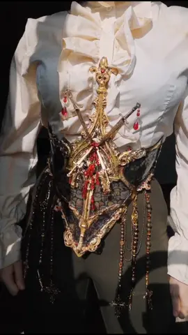 Hand made Stained glass waspie. And yes, it is possible to sit in it! haha. #fy #fyp #corset #waspie #corsetchallenge #9incheschallenge #not9inches