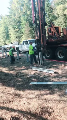 Guardrail post going on in on a county road. #ftw #fyp #letereat #countyroadcrew #roadwork #gobigorgohome #roadbuilding #poundtown