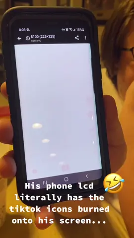 #toomuchtiktok My brother’s phone screen has the Tik Tok icons burned onto his screen.