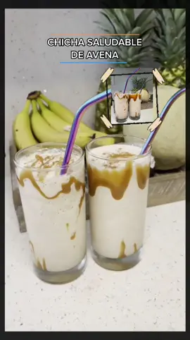 CHICHA SALUDABLE DE AVENA: Avena (obvio), Leche liquida, Vainilla,Canela y Truvia al gusto,2 chorritos de syrup de arequipe,un poco de Hielo y listo!
