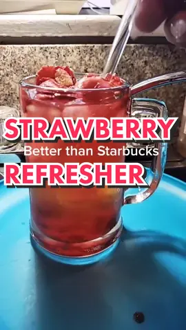 Strawberry Refresher #strawberryrefresher#pinkdrink#starbucksdrink#strawberrydrink#strawberries