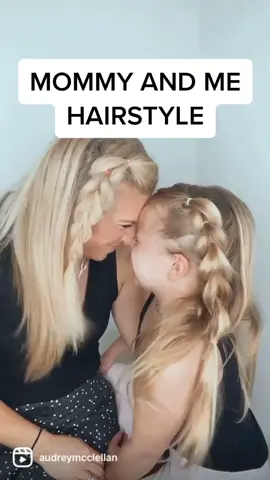 Mommy and Me Hairstyle 💜 Hit the Plus ➕#mybestieandyourbestie #momanddaughter #mommyandme #bubblebraid #hairtutorials #hairstyles #momandme #fyp
