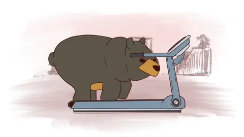 Daily animation 24. Jasper is back at it again. I may make this a Wednesday tradition. #animation #cartoon #exercise #bear #jasperthebear #weightloss
