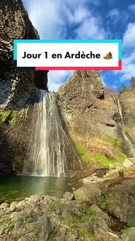 Premier jour de mon trek en Ardèche 😽 plein d’autres paysages vous attendent ! #trek#ardeche#cascade#rando#rando