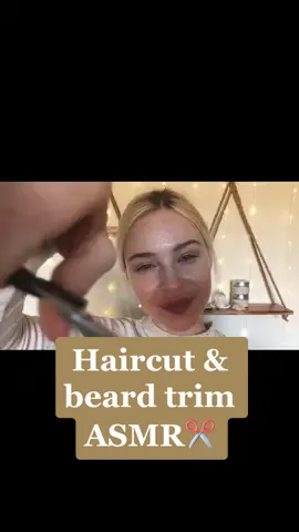 Relax while I cut your hair & beard ASMR✨😌 link in bio for full video💖#asmrhaircut#asmrbeard#asmrbarber#asmrroleplay#asmrtingles#asmrrelax#fyp