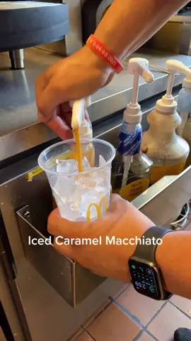 Everyone’s favorite! McDonald’s Iced Caramel Macchiato!! #TikTokGGT #fyp #foryou #foryoupage #McCafe #Mcdonalds #mcdonaldssecrets