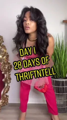Day 1 of 28 days of ThriftNTell #mashup #thrifted #thriftersifter #thrift #thriftwithme #grwm #stylechallenge #outfitideas #fitcheck