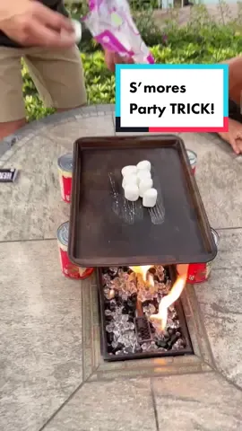 Ultimate S’mores PARTY trick!!! 🔥😋.  #food #dessert #yummy #bonfire #hack #trick #smores