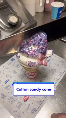 My thoughts while making a cotton candy filled cone💗💜 inspiredby @thecustardco #mythoughts #icecream #dairyqueen #dq #foryou #xyzbca #markham #fyp