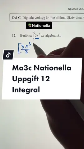 Integraler - NP Ma3c ⭐️ #matte #lärdigpåtiktok #nationellaprov #fördig #mattepi