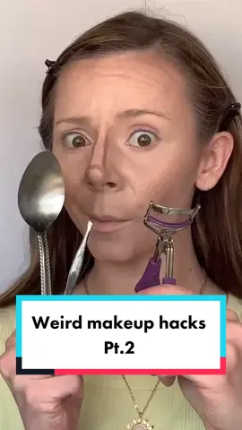 Weird makeup hacks pt.2 #weirdhacks #weirdmakeup #makeuphacks #makeuptrends #contour