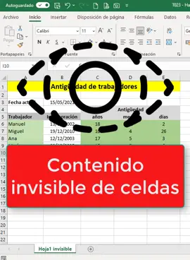 Hacer invisible el contenido de las celdas #tutorialexcel #excel #exceltutoriales #excelentiktok