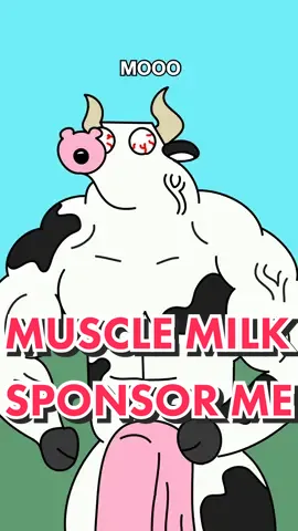 the muscle milk cow #fyp #animation #cartoon #musclemilk #musclemilkprotein #cow  #sponsormebro