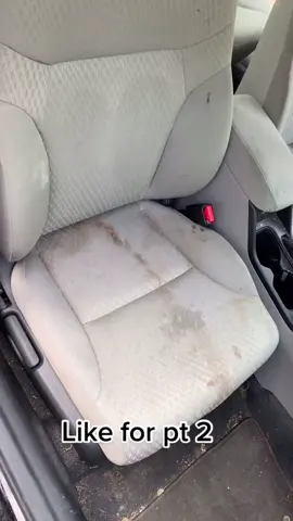 Stay tuned for seat transformation like for pt 2 👍🏼 #fyp #detailing #detailersoftiktok #disaster #seatdetail ￼