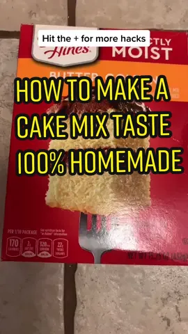 How to make a cake mix taste 100% homemade. #bakingtiktok #bakinghack #cake #kitchenhack #getinmybelly #diybaking #foodvideo #productivity