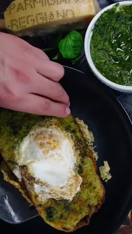 My take on the pesto egg trend 😌 #eggs #pestoeggs #food #cooking #asmr