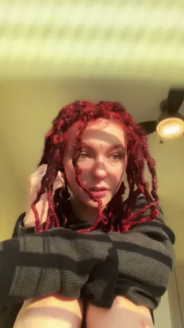 This girl really just did my hair while I was sleeping. Rolling back and forth on the bed type SLEEPing. Props ig? #fy #fyp #foryou #foryoupage #red