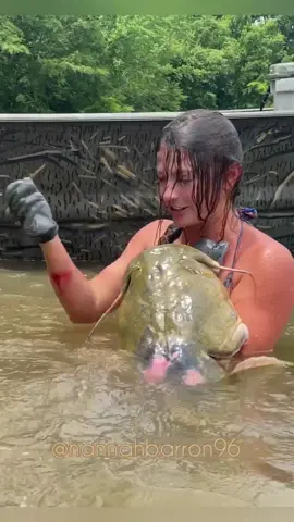 Fatty Flatty chewed my arm up! #GetBit #fyp #Catfish #noodling #grabbling #fishing #foryou