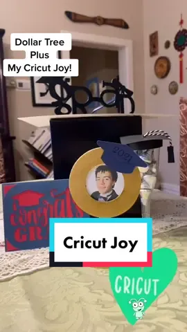 Three easy projects with my Cricut! #cricutprojects #craftingideas  @cricut #dollartreecrafts #learnwithtiktok #easycrafts #graduationdecoration