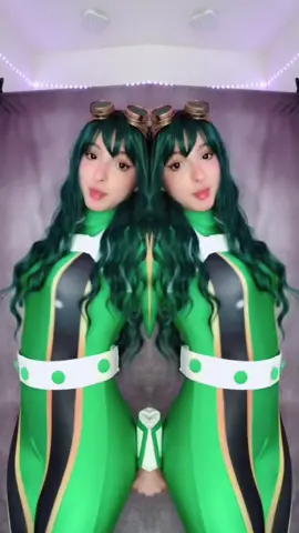 MHA x DxD part 2! froppy is actually one of my fav cosplays now 🐸💚 #froppy #tsuyuasui #myheroacademia