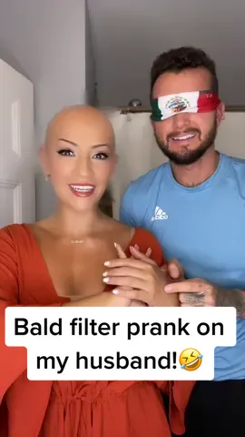 He was not ready for this one😂🙈❤️ #couple #Love #fyp #ready #baldfilter