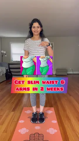 Get slim waist & Arms in 2 weeks! Keep practicing ☺️ #hetalshomeworkout #workoutwithhetal #waistworkout #armsworkout #stayhealthy #stayfit