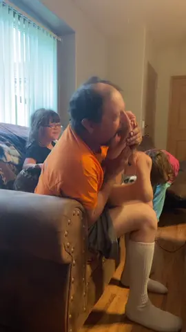 My poor mama and her Hyena laugh￼!! #ticklefeet #myparents #mykids @s_muir1