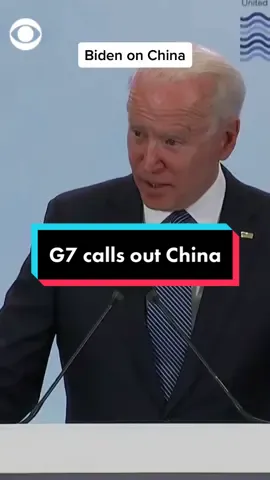Biden says G7 leaders have explicitly agreed to call out human rights abuses in China. #news #biden #g7 #china
