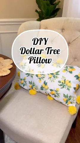 🍋DIY Dollar Tree Pillow🍋 Happy Monday! #DIY #dollartree #dollartreehomedecor #dollarTreeDIY #diys #DIYHomeDecor #farmhousedecor #fyp #coffeebar