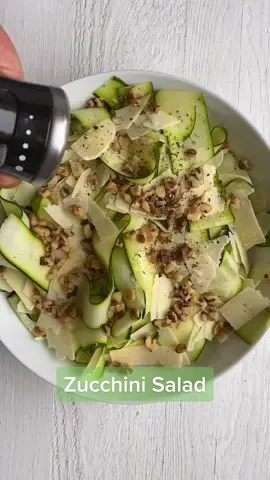 Use that peeler to make zucchini ribbons for a salad that’s not boring! #summersalad #foodtiktok #zucchininoodles