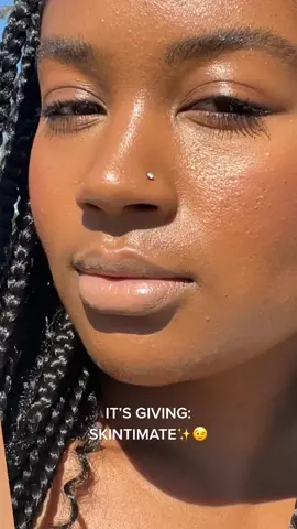 Baby! the skin is giving ✨ @blackgirlsunscreen @fentybeauty eazy drop @tartecosmetics shapetape @elfcosmetics lips #fyp #beauty #skincare