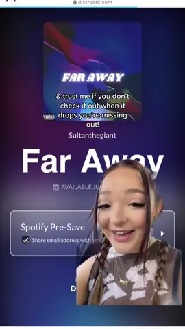Make sure to pre-save Far Away from Sultanthegiant! Link in bio🤝 @sultanthegiant #musictok #musiccurator #smallartist #newmusic